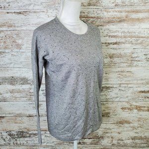 Matty M Grey Embellished Crewneck Long Sleeves Sweater Size XS